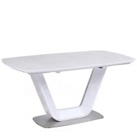 Стол обеденный OASIS/CERAMIC (160) MATT WHITE/ LIGHT GRAY (белый сатин/серый). Фото №1