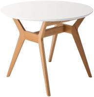 Стол Нарвик круглый д.860 бук-белый. Фото №1