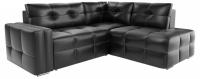 Диван угловой Леос Eco-leather Black еврокнижка Черный экокожа. Фото №1