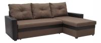 Диван угловой Роял дельфин (рогожка, Коричневый) 225/79/139 правый. Фото №1