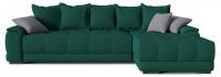 Диван угловой Nordkisa Green Зеленый велюр, угол правый. Фото №1
