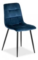 Стул  CHILLY (mod. 7094) металл/вельвет, 45 х 55 х 87,5 см, синий/черный, G062-48 (поставляется по 4 шт)