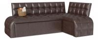 Диван кухонный угловой Бристоль 3 Дельфин (экокожа, Коричневый) 210/82/115 правый. Фото №1