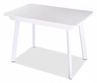 Стол обеденный  цвет каркаса белый, цвет столешницы камень белого цвета. Фото №1