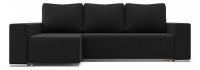 Диван угловой Марко Черный рогожка левый. Фото №1