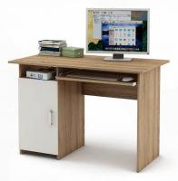 Стол компьютерный Лайт-2К-Дуб-сонома/Белый. Фото №1