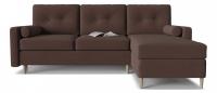 Диван угловой Белфаст 2 maserati 09 Коричневый велюр, угол правый. Фото №1