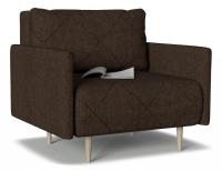 Кресло Mille Armchair 03 с подлокотниками не раскладное Коричневый рогожка. Фото №1