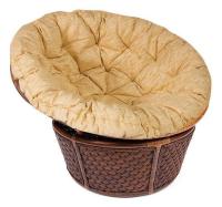 Кресло 23/01 ANDREA /с подушкой/ Pecan Washed (античн. орех), Ткань рубчик, цвет кремовый. Фото №1