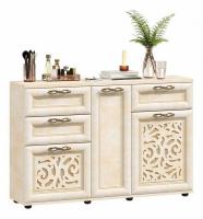 Комод комбинированный Александрия (ЛД 125.130.000) Кожа Ленто, Рустика