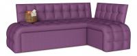 Диван кухонный угловой Бристоль 4 Дельфин (рогожка, Фиолетовый) 210/82/115 правый. Фото №1