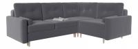 Диван модульный угловой Белфаст 5 Серый велюр, угол правый. Фото №1