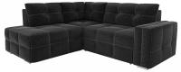 Диван угловой Леос micro-velvet Black еврокнижка Черный микровельвет. Фото №1