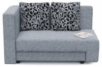 Диван прямой Корфу NEXT Серая рогожка/Флауэрс Еврокнижка Серый рогожка, угол левый. Фото №1