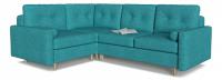Диван модульный угловой Белфаст 7 Голубой рогожка, угол левый. Фото №1