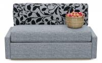 Диван кухонный Малье со спальным местом Серая рогожка/Флауэрс (рогожка, Серый) 129/74/83. Фото №1