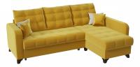 Диван угловой Беллано Дизайн 5 Дельфин (велюр, Желтый) 234/95/163 правый. Фото №1
