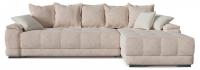 Диван угловой Nordkisa Beige Бежевый микровелюр, угол правый. Фото №1