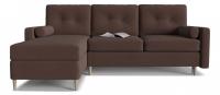 Диван угловой Белфаст 2 maserati 09 Коричневый велюр, угол левый. Фото №1