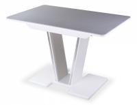 Стол обеденный  белый/искусственный камень серого цвета. Фото №1