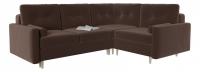Диван модульный угловой Белфаст 1 Коричневый велюр, угол правый. Фото №1