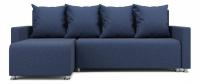 Диван угловой Челси Синий рогожка левый. Фото №1