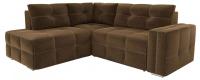 Диван угловой Леос micro-velvet Brown еврокнижка Коричневый микровельвет. Фото №1