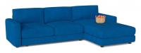 Диван угловой Luma Fresh com 31 французская раскладушка (синий микровелюр) правый. Фото №1