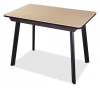 Стол обеденный  цвет каркаса венге, цвет столешницы камень песочного цвета (бежевый). Фото №1