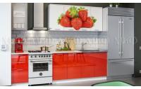 Кухня клубника с фотопечатью МДФ 2000. Фото №1
