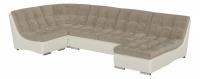 Диван угловой Релакс (Монреаль) дизайн 5 (велюр, Бежевый) 385/82/202 канапе справа
