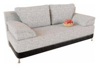 Диван прямой Алиа Блэк Эко еврокнижка (рогожка+экокожа, Серый) 200/85/95. Фото №1