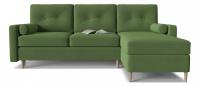 Диван угловой Белфаст 2 maserati 13 Зеленый велюр, угол правый. Фото №1