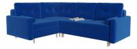 Диван модульный угловой Белфаст 3 Синий велюр, угол левый. Фото №1