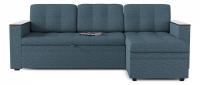 Диван угловой Атланта (Атлантик) Дрим без стола дельфин Голубой рогожка, угол правый. Фото №1
