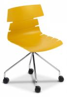 Стул офисный HANSEN (mod. 606-1) пластик/металл, 50х51х81 см, высота до сиденья 45 см, оранжевый/хром (поставляется по 2 шт). Фото №1