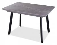 Стол обеденный  цвет каркаса Серый матовый, цвет столешницы керамогранит под серый мрамор. Фото №1