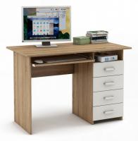 Стол компьютерный Лайт-5К-Дуб-сонома/Белый. Фото №1