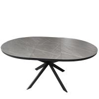 Стол обеденный Astra (120) Matt Black/Dark Gray (Черный Матовый/Темно-Серая Керамика). Фото №1