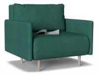 Кресло Mille Armchair 06 с подлокотниками не раскладное Зеленый рогожка. Фото №1