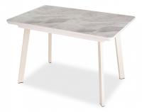 Столы с керамогранитом , Крем глянец/керамогранит под бежевый мрамор. Фото №1