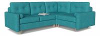 Диван модульный угловой Белфаст 7 Голубой рогожка, угол правый. Фото №1