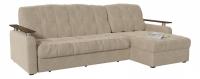Диван угловой Денвер 2 аккордеон (велюр, Бежевый) 250/90/162 правый. Фото №1