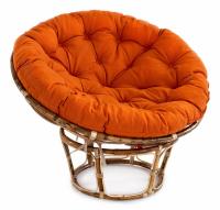 Кресло PAPASAN ECO SKIN / с подушкой / Natural (натуральный), ткань Оранжевый, С 23. Фото №1