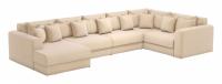 Диван угловой П-образный Мэдисон 6 рогожка (рогожка, Бежевый) 438/90/230 правый. Фото №1