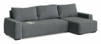 Диван угловой Токио (Манхеттен) Грей еврокнижка (велюр, Серый) 350/90/170 правый. Фото №1