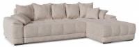 Диван угловой Nordkisa Cream Бежевый микровелюр, угол правый. Фото №1