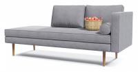 Диван прямой Blues Velutto 12 нераскладной (серый велюр) Подлокотник справа.. Фото №1