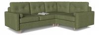 Диван модульный угловой Белфаст 10 Зеленый рогожка, угол правый. Фото №1