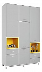 Шкаф комбинированный Polini kids Mirum 2335, серый. Фото №2
